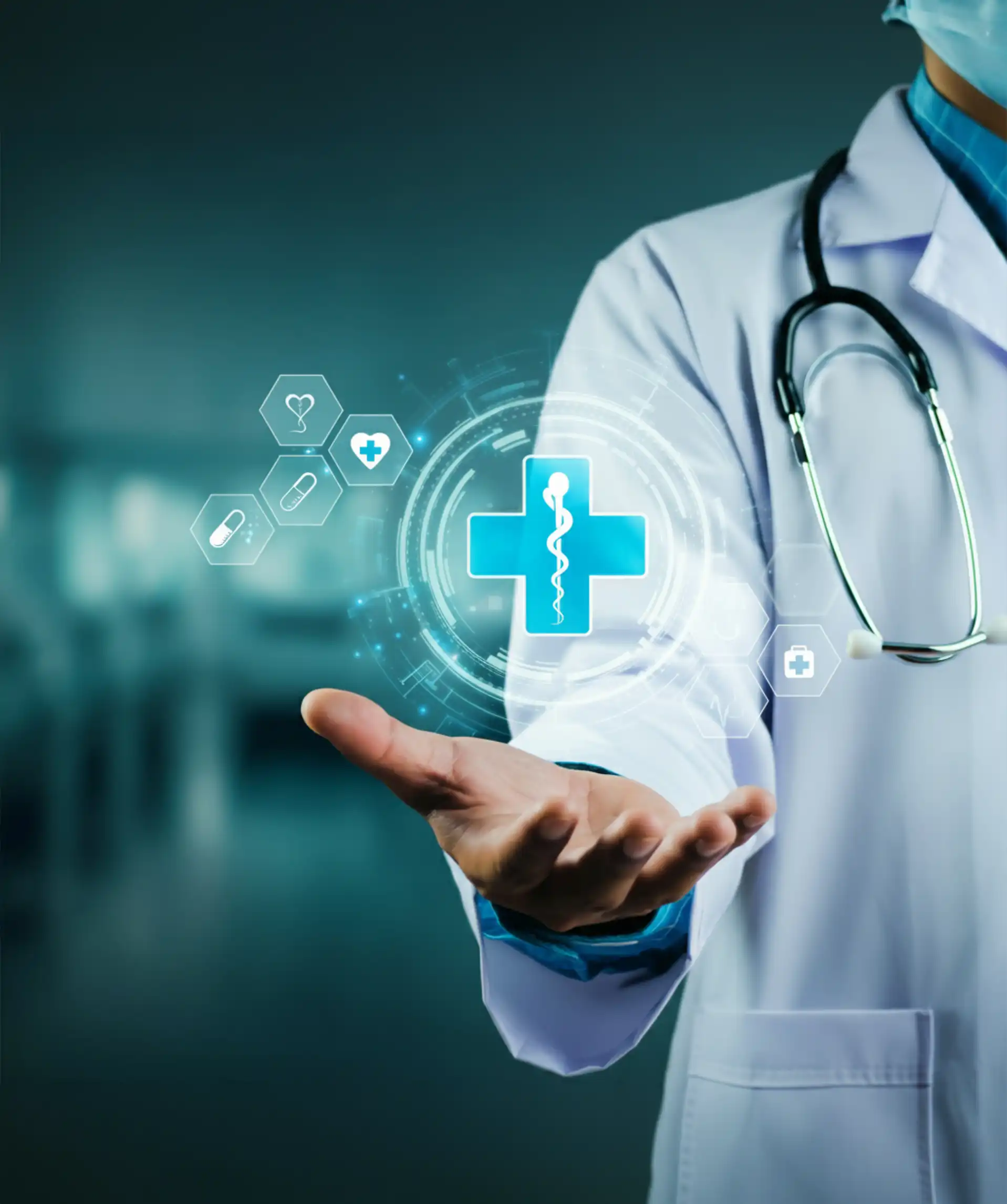 Healthcare technology solution showing digital health systems, patient data management, and medical software innovation.